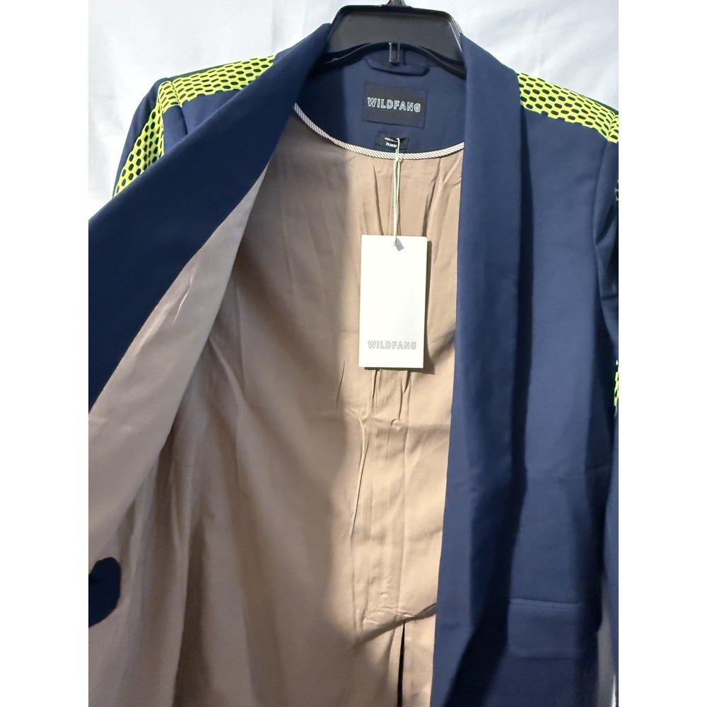 Wildfang The Empower Colorblock Tux Blazer XL Navy Neon Green NWT - Picture 9 of 13